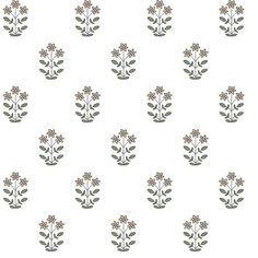 a pattern with flowers and leaves on a white background