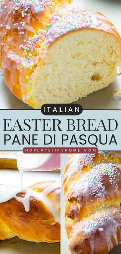 Learn how to make Italian Easter Bread! Topped with anise-flavored icing, this lightly sweet, super delicious Pane di Pasqua is a traditional Easter brunch idea the whole family will enjoy. Save this simple bread recipe! Flavored Icing, Italian Easter Recipes, Italian Easter Bread, Easter Bread Recipe, Simple Bread, Italian Easter, Easter Dishes, Soft Bread, Traditional Easter