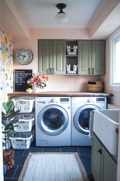 an image of a laundry room with washer and dryer