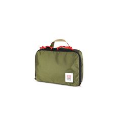 3/4 front product shot of Topo Designs Pack Bag 5L in "Olive" green. Space Efficient, Pack Bag, Organized Packing, Topo Designs, Blue Accessories, Packing Cubes, Pull Handles, Time Saving, Dark Khaki