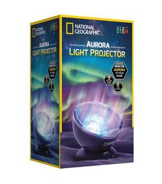 the aurora light projector is in its box