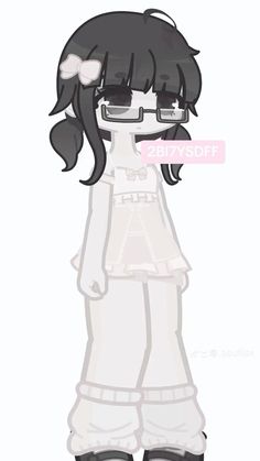 a drawing of a girl with glasses holding a sign in her hand that says, i love