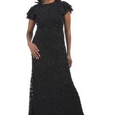 Black Sequin Dress Black Mac, Mac Duggal Dress, Long Sleeve Evening Gowns, Satin Cocktail Dress, Mac Duggal Dresses, Cutout Maxi Dress, Fitted Midi Dress, Sleeveless Gown, Floral Gown