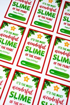 some stickers that say it's the most wonderful slime of the year