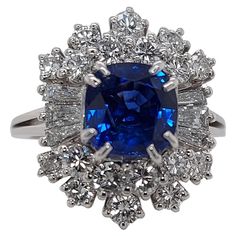 Magnificent 18kt White Gold Intense Blue Sapphire Ring , Baguette & Brilliant cut Diamonds Sapphire: 2.35 Ct Intense Blue No Heat Diamonds: 18 brilliant cut diamonds, 6 baguette cut diamonds Material: 18kt White gold Ring size: 52 EU / 6 US (Can be adjusted for Free ) Total weight: 7.1 gram / 0.250 oz / 4.6 dwt Blue Sapphire Ring Baguette Cut For Formal Occasions, Blue Baguette Cut Sapphire Ring For Formal Occasions, Blue Diamond Ring With Baguette Diamonds, Blue Baguette Cut Diamond Ring With Baguette Diamonds, Blue Diamond Ring With Baguette Diamonds For Formal Occasions, Blue Sapphire Rings With Baguette Diamonds, Blue Baguette Diamond Ring, Luxury Blue Baguette Diamond Jewelry, Blue Sapphire Ring With Baguette Diamonds