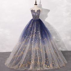 Genshin Dresses, Prom Masquerade, 18th Debut, Blue Graduation Dresses, Shifting Outfits, Rp Outfits, Debut Theme, Ball Gowns Vintage, Masquerade Dress