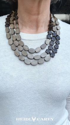 jewelry inspiration, big jewelry classy, statement jewelry, jewelry that distracts, statement jewelry necklace, statement jewelry rings, statement jewelry earrings, big jewelry, statement bracelets Diy Statement Necklace, Grey Hardwood, Statement Jewelry Necklace, Fall Tones, Big Jewelry, Bold Necklace, Organic Colors, Recycled Jewelry, Muted Tones