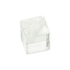 a clear plastic house shaped object on a white background