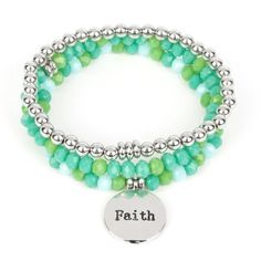 Faith Bracelet Several Shades Of Green, And A Silver Strand Stretchy Condition: New Silver Bracelets With Silver Beads For Friendship, Nickel-free Silver Stretch Bracelet For Friendship, Silver Hypoallergenic Beaded Bracelets For Friendship, Silver Stackable Jewelry For Friendship, Faith Bracelet, Multi Gemstone Bracelet, Chanel Bracelet, Silver Strand, Wide Cuff Bracelets