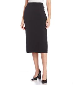 Below Knee Women's Work Skirts | DIllards Formal Stretch Midi Pencil Skirt, Formal Stretch Midi-length Pencil Skirt, Formal Midi Length Elastane Skirt, Bodycon Midi Pencil Skirt For Workwear, Satin Pencil Skirt, Polished Casual, Knee Skirt, Midi Pencil Skirt, Work Skirts