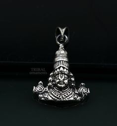 925 sterling silver handmade custom design vintage antique style solid krishna pendant, Lord Tirupati Balaji With laxmi pendant. this is special  design fabulous pendant, best wishes blessing gift for someone special, excellent jewelry from India. Metal-925 sterling silver. Item type-Pendant. Length-2.5 centimeters. Width-1.8 centimeters. Weight-2.130 grams. Stamped-925. note- chain is not include in this listing, for chain please visit" silver chain and necklace" section Make excellent gifting Spiritual Silver Temple Necklace For Rituals, Silver Spiritual Temple Necklace For Puja, Silver Temple Necklace With Antique Finish As Gift, Antique Finish Silver Temple Necklace As Gift, Silver Temple Jewelry, Silver Oxidized Temple Necklace For Puja, Heavy Spiritual Pendant Jewelry, Silver Jewelry With Antique Finish For Festivals, Spiritual Silver Jewelry With Antique Finish