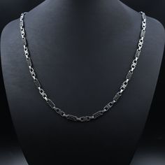 925 Sterling Silver 5.5MM Oxidized Chain Necklace, Cubic Zirconia Stone Decorated, Handmade Men's Necklace, Cable Silver Chain, Best Gift ✦ Details ✦ * Material: 925 Sterling Silver * Sides oxidized * Stamp: 925 * Chain Weight : 20 Inches = 26.50 Gr 22 Inches = 28.90 Gr 24 Inches = 31.40 Gr 26 Inches = 35.10 Gr ✦ Shipping ✦ * Processing time: 1-2 business days. * This item ships from my Turkish workshop in Istanbul. * Add your phone number in address box for a smoother delivery. That makes couri Black Sterling Silver Link Chain Necklace, Sterling Silver Black Box Chain Necklace, Black Sterling Silver Box Chain Necklace, Black Sterling Silver Link Necklace, Silver Chain Style, Luxury Gift Box, Men's Necklace, Cleaning Jewelry, Best Gift