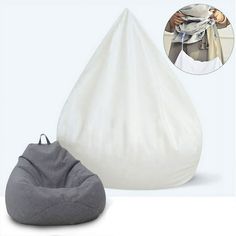 the inner liner for bean bag is shown next to an image of a woman's purse