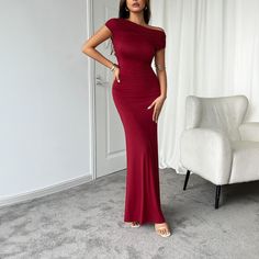 F00284100-303 Winter Dress Women, Dress Asymmetrical, Hip Skirt, Winter Dress, Knit Sleeve, Hip Dress, Dress Maxi, Club Dresses, Asymmetrical Dress