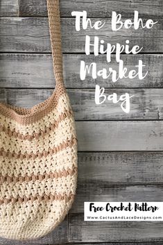 the boho hippie market bag free crochet pattern on moogly