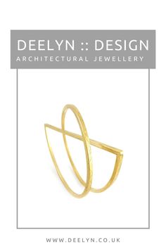 Gold plated statement bangle from the Entrapment collection - architectural and geometric sculptural statement art jewellery by @deelyndesign - it's wearable art inspired by modern, contemporary architecture. Handmade in the UK by artist Deelyn Walsh. Sculptural Jewelry, Geometric Jewelry, Contemporary Jewelry