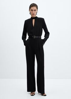 Belt long jumpsuit Tuxedo Jumpsuit, Oversized Wool Coat, Collar Jumpsuit, Long Jumpsuit, Formal Jumpsuit, Wrap Jumpsuit, Checked Scarf, Daytime Dresses, Wool Turtleneck