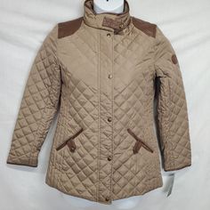 Measurements: Chest (underarm to underarm): 17.5" Sleeve(underarm to cuff):17.5" Length:27" Diamond Quilt, Quilted Jacket, Leather Trims, Vest Jacket, Faux Leather, Mens Accessories, Ralph Lauren, Cuff, Trim