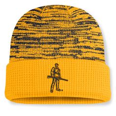 Stay warm while repping your West Virginia Mountaineers with this Primetime Terra Cuffed Knit Hat from Nike. This cuffed knit hat is made with soft and warm acrylic yarns, ensuring cozy comfort for those chilly game days in Morgantown. The embroidered graphics with raised details add a touch of dimension to the classic West Virginia Mountaineers logo, making this hat a stylish way to show your team spirit. Nike Winter Beanie Hat, Logo Making, West Virginia Mountaineer, Nike Gold, Knit Hat, Comforters Cozy, West Virginia, Team Spirit, Knitting Designs