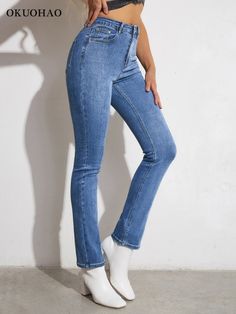 Brand Name: OkuohaoMaterial: CottonMaterial: PolyesterMaterial: SpandexWaist Type: HIGHLength: Full LengthDecoration: PocketsDecoration: Fake ZippersDecoration: WashedOrigin: CN(Origin)Jeans Style: Pencil PantsAge: Ages 18-35 Years OldModel Number: NF3873Item Type: JEANSGender: WOMENRelease Date: Spring 2022Thickness: RegularStyle: CasualFabric Type: Cotton elastic denimClosure Type: Zipper FlyFit Type: skinnyWash: Sand WashWash: Monkey WashSKINNY JEANS FOR WOMEN: Skinny Women Jeans flatterTREND Slim Stretch Blue Pants, Blue Slim Stretch Pants, Slim Stretch Blue Bottoms, Tight Straight Leg Blue Jeans, Tight Blue Straight Leg Jeans, Blue Tight Straight Leg Jeans, Blue High Stretch Straight Leg Pants, High Stretch Blue Straight Leg Pants, High Stretch Blue Jeans