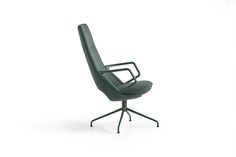 an office chair with black metal legs and arms