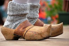 Netherlands Fashion, Dutch Wooden Shoes, Wood Clogs, Heels And Socks, North Italy, Clogs Outfit, Medieval Garb, Wood Shoes, Wooden Clogs