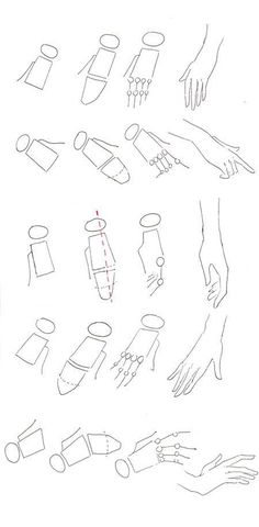 a drawing of different types of hand and foot care items