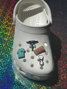 Custom Nurse Crocs, Croc Nurse Shoes, Medical Crocs Shoes, Cute White Plastic Shoe Charms, Medical Shoes Scrubs & Beyond, Medical Shoes, Registered Nurse, Shoe Charms, Shoe Clips