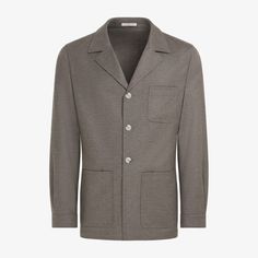 An elevated casual layer that adds functionality and easygoing depth to any look, this soft taupe shirt-jacket is versatile enough to give just about any look a touch of instantly relaxed appeal. Elevated Casual, Cashmere Fabric, Wool Flannel, Style Expert, Luxury Fabrics, Fashion Advice, Shirt Jacket, Workout Shirts, Personal Style