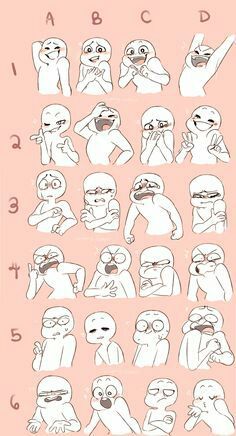 the stages of drawing cartoon characters with different expressions and facial expressions, as well as how to