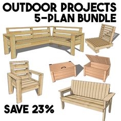 the outdoor projects 5 - plan bundle is on sale for $ 25 99 and it's up to date