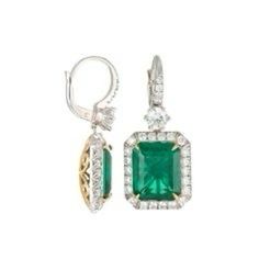 Valentina Cavallaro Luxury Emerald Cut Halo Diamond Earrings, Luxury Green Diamond Earrings With Halo Design, Luxury Rectangular Stone Earrings For Formal Events, Emerald Drop Earrings, Eid Dress, Emerald Diamond Earrings, Emerald Earrings Drop, Jewelry Photoshoot, Earrings Design