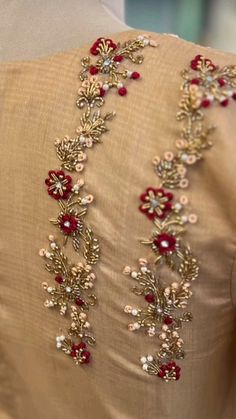 Hand Work Embroidery Blouse Neck Design, Pink Blouse Designs, Latest Bridal Blouse Designs, Hand Work Design, Latest Blouse Designs Pattern, Aari Blouse, Traditional Blouse Designs, Latest Model Blouse Designs