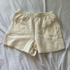 Pacsun Sweat Shorts Size Small Nwt Elastic Waistband Has Pockets Cream Short Bottoms For Beach Season, Relaxed Fit Bottoms For Warm Weather Day Out, Cream-colored Short Bottoms For Beach Season, Cream Shorts For Beach Vacation, Cream Shorts For Beach Season Vacation, White Cotton Summer Bottoms, White Cotton Bottoms For Warm Weather, Comfortable High Waist Summer Bottoms, Comfortable High-waist Summer Bottoms