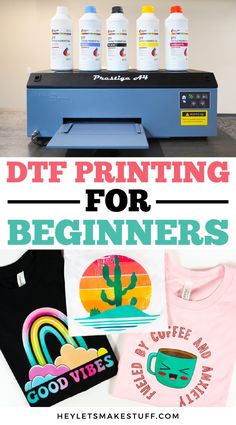 Make vibrant, long-lasting garments with DTF printing! This process prints an image onto film, which you can then transfer to t-shirts and other soft substrates, regardless of their color. Here's how it works! How To Print Dtf Transfers, Dtf Transfer Vs Sublimation, Dye Sublimation Printing, Tshirt Screen Printing, Tshirt Business Ideas, Diy Shirt Printing