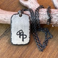 Custom Silver Ranch Brand Pendant for Men.  1.5 inch shown in rustic matte finish with chain upgrade and halo, mashed o, goose egg.. Livestock Branding, Cattle Brands, Rodeo Cowboy, Heavy Chain, Meaningful Jewelry, Branded Gifts, Pendant Design, Silver Man, Dog Person