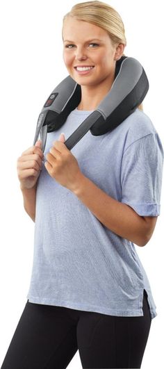 The flexible handles let you control the intensity level, and soothing heat and powerful vibrations help relieve neck tension. This HoMedics Pro Therapy neck massager comes with an adapter for home or office use and operates on four AA batteries (not included) for use during long commutes. Relieve Neck Tension, Neck Muscle Pain, Forward Head Posture Exercises, Neck Tension, Forward Head Posture, Neck Relief