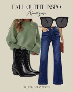 Simplicity meets style in this effortless fall ensemble. In loveeee with these boots 😍 Fall Outfits 2023, Outfits 2023, Womens Crewneck, Casual Fall Outfits