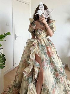 Chiffon Maxi Dress Summer, Long Dres, Party Dress Women, Floral Party Dress, France Vintage, Pretty Princess, Fairytale Dress, Midi Dress Party, Party Dress Short