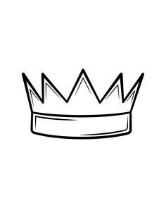 a black and white drawing of a crown