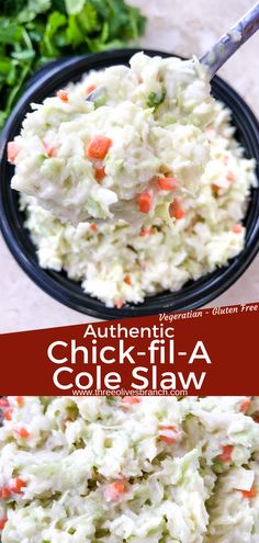 this chicken - fil - a coleslaw salad is loaded with carrots and celery