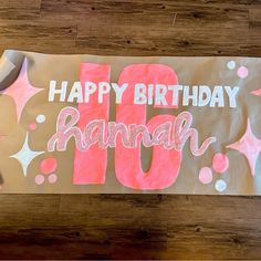 a paper bag with the number ten on it that says happy birthday hannana