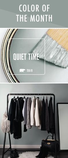 the color of the month quiet time is in arabic, and there are clothes hanging on racks