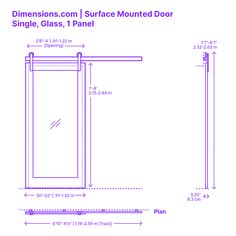 the measurements for a single glass door