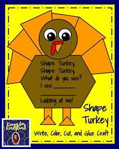 a turkey is shown with the words shape turkey