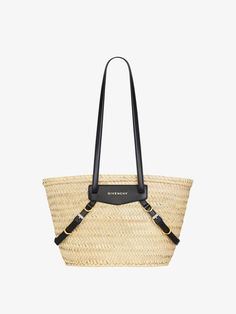 Small Voyou basket bag in raffia Engraved Metal, Small Basket, Leather Tag, Welcome Bags, Metal Engraving, Givenchy Women, Basket Bag, V Cut, Unisex Sunglasses