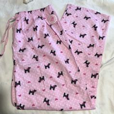 Pink Bows Black Dogs Pajama Pants Great New With Tag Dog Lovers Eberjey Pajamas, Black Dogs, Pink Nightgown, Cotton Pajamas Women, Flannel Nightgown, White Pajamas, Victoria Secret Pajamas, Cat Pajamas, Womens Pajamas Pants