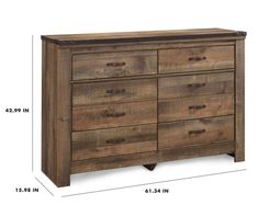 an image of a wooden dresser with measurements