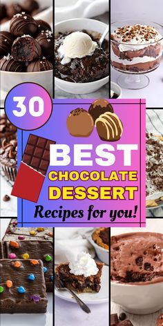 chocolate desserts with the words best chocolate dessert recipes for you