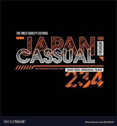 the poster for japan casual, featuring an orange and black logo